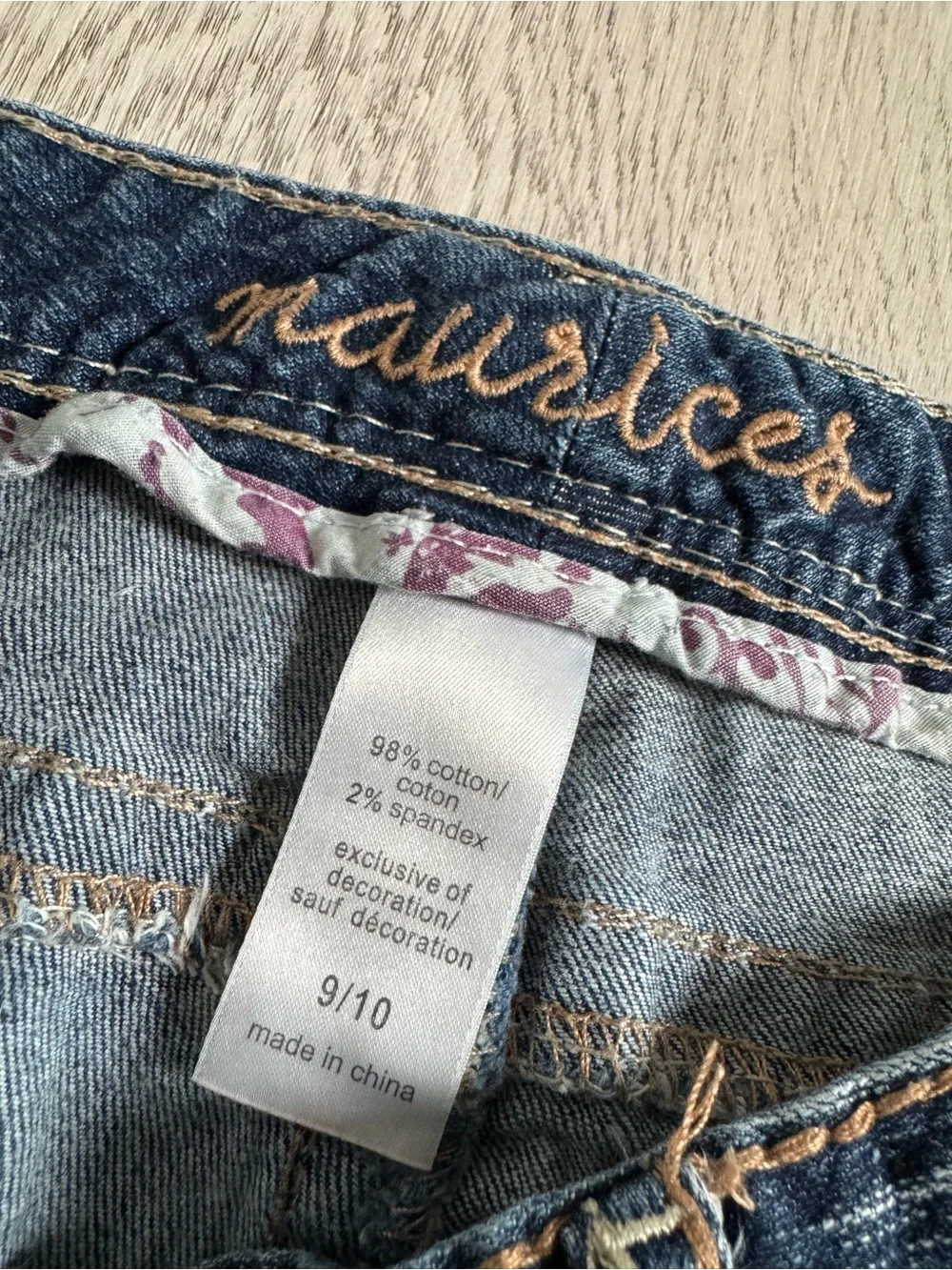 Maurices Blue Distressed Cuffed Denim Shorts